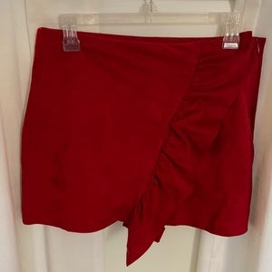 Zara Red suede skort
